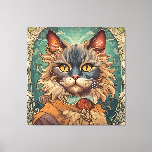 Vintage Pop Art Louis Wain Retro Stil Canvastryck (Framsida)