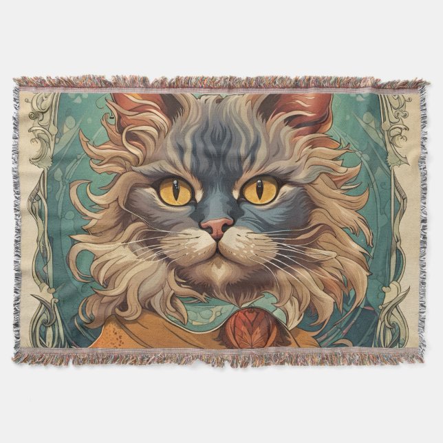 Vintage Pop Art Louis Wain Retro Stil Filt (Framsidan)
