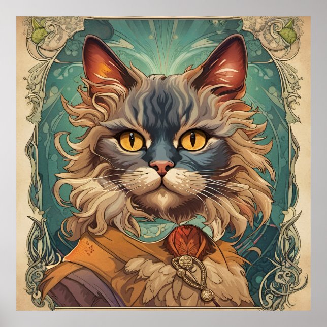 Vintage Pop Art Louis Wain Retro Stil Poster (Framsidan)