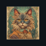 Vintage Pop Art Louis Wain Retro Stil Trätavla<br><div class="desc">Vintage Pop Art Louis Wain Retro Stil</div>