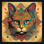 Vintage Pop Art Louis Wain Stil Cat Fototryck<br><div class="desc">Vintage Pop Art Louis Wain Stil Cat</div>