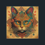 Vintage Pop Art Louis Wain Stil Cat Trätavla<br><div class="desc">Vintage Pop Art Louis Wain Stil Cat</div>