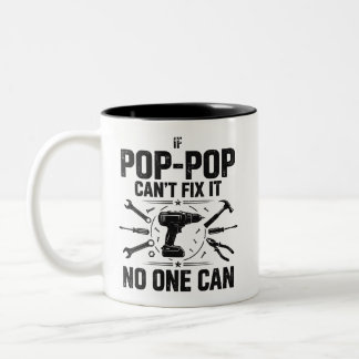 Vintage Pop Pop Kan Inte Fixa Det Ingen Kan Verkty Två-Tonad Mugg