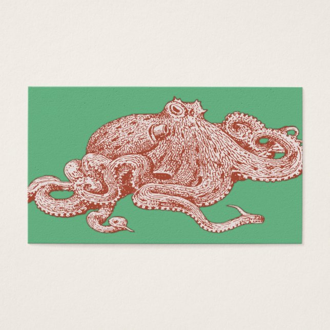 Vintage poppgrafik, bläckfisk visitkort (Framsidan)