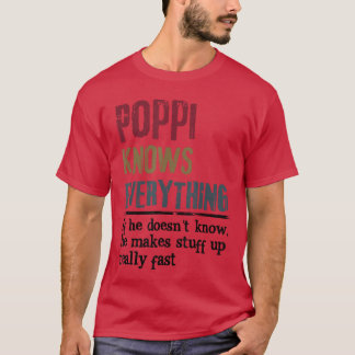 Vintage Poppi Vet Allt Rolig Matchande Fami T Shirt