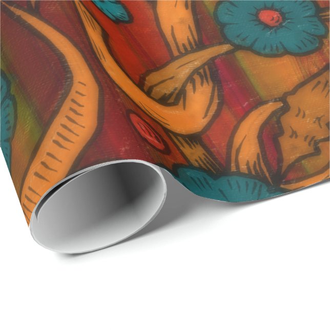 Vintage Poppy Presentpapper (Rullad Hörn)