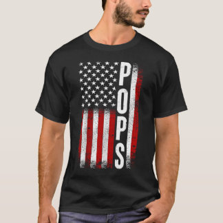 Vintage Pops Patriotic American USA Flag Best Pops T Shirt