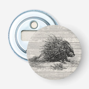 Vintage Porcupine Illustration Flasköppnare