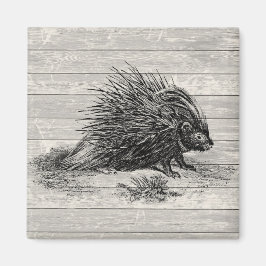 Vintage Porcupine Illustration Magnet