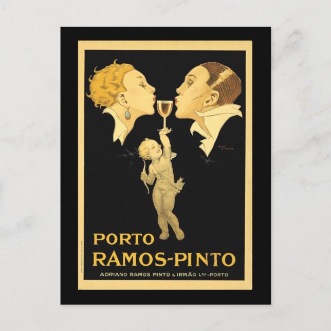 Vintage-portannonsering Vykort (Framsida)