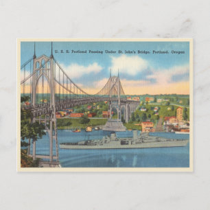 Vintage Portland Oregon på. John's Bridge Vykort