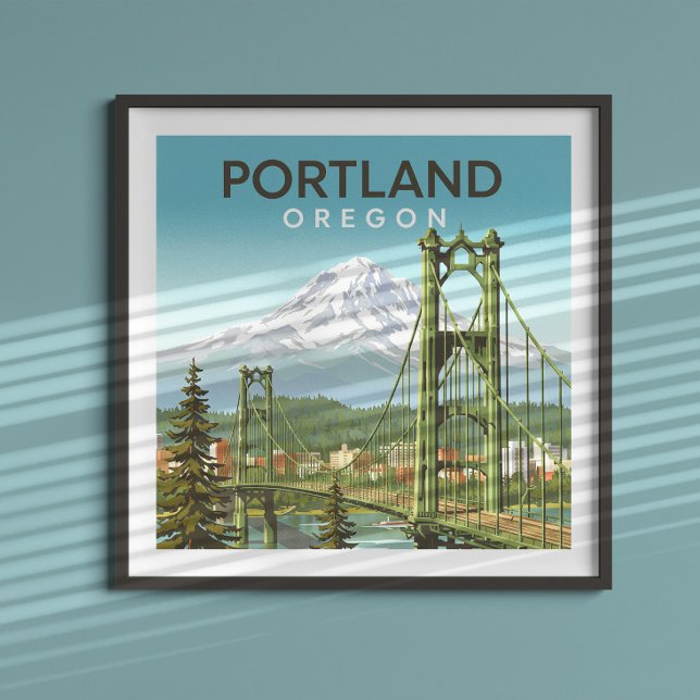 Vintage Portland Oregon Poster (Skapare uppladdad)