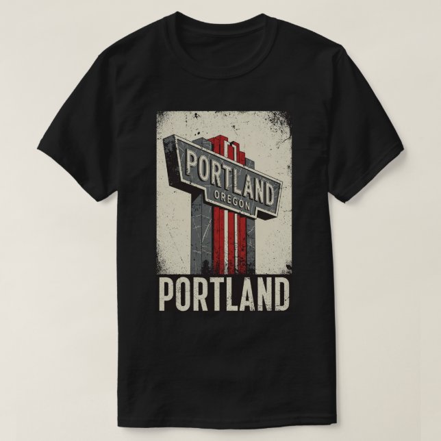 Vintage Portland Oregon T-Shirt - Iconic White Sta (Design framsida)
