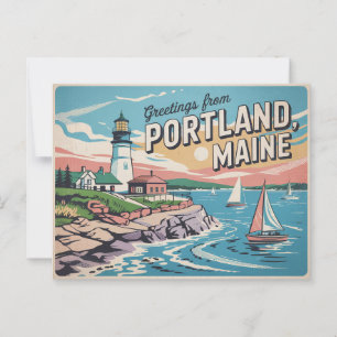 Vintage Portland-vykort   Hälsning från Vykort