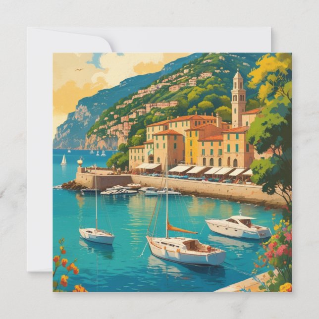 Vintage Portofino Genova Italien Card (Framsida)