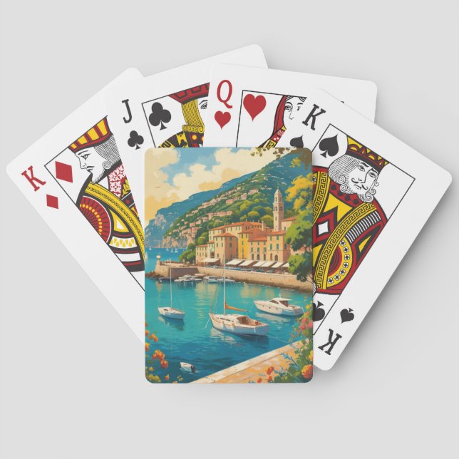 Vintage Portofino Genova Italien Casinokort (Baksidan)