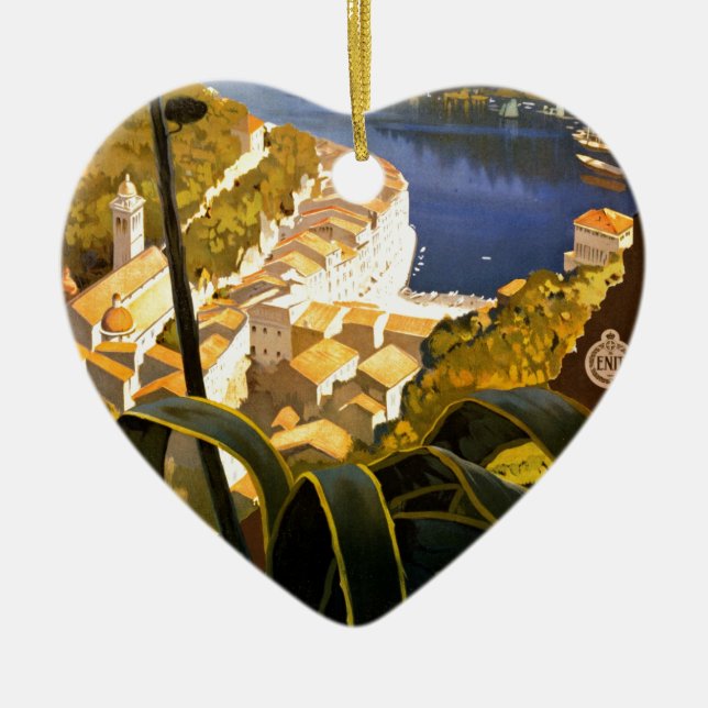 Vintage Portofino-Italien Julgransprydnad Keramik (Framsidan)