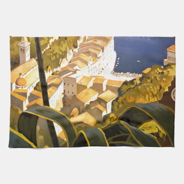 Vintage Portofino-Italien Kökshandduk (Horisontell)