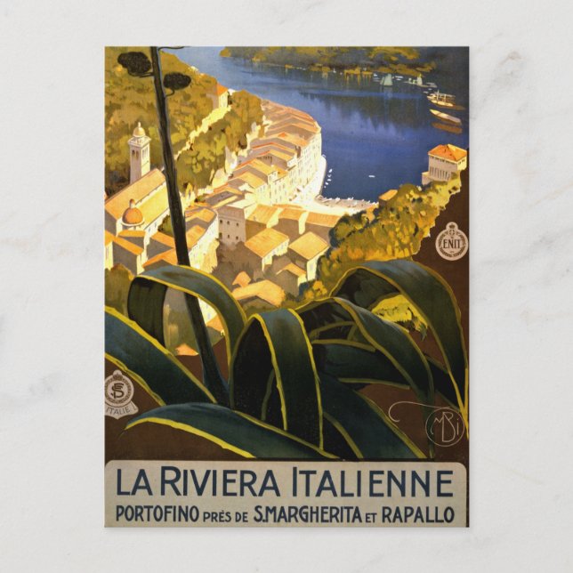 Vintage Portofino-Italien Vykort (Framsida)