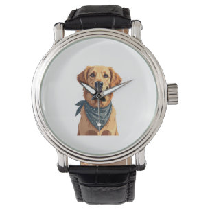 Vintage-porträtt av Golden Retriever med färgglatt Armbandsur