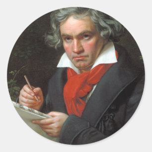 Vintage porträtt av kompositör, Ludwig von Beethov Runt Klistermärke