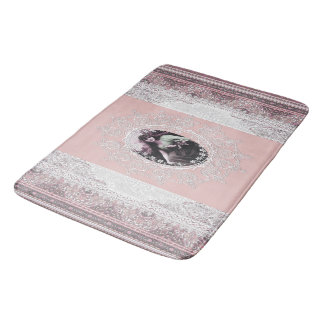 Vintage porträtt och snöre badrumsmatta