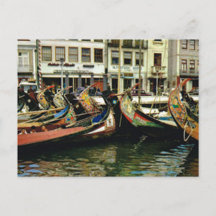 Vintage Portugal, Aveiro, traditionella båtar Vykort