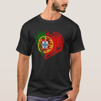 Vintage Portugal Heart Shape Portuguesa Flagga Sty T Shirt