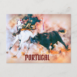 Vintage Portugal tjurfäktning Vykort