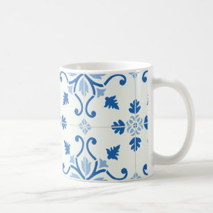 Vintage portugisiska Azulejo belägger med tegel Kaffemugg