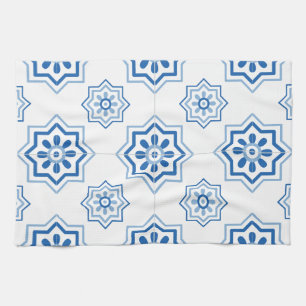 Vintage portugisiska Azulejo belägger med tegel Kökshandduk