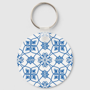 Vintage portugisiska Azulejo belägger med tegel Nyckelring