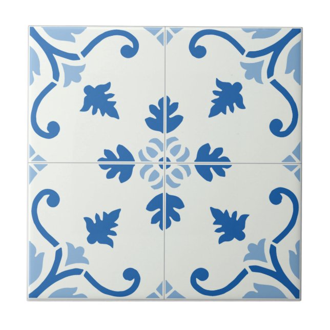 Vintage Portugisiska Azulejo Tile Mönster Kakelplatta (Framsidan)