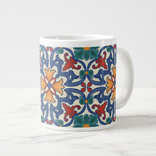 Vintage Portugisiska Azulejos Tile Mönster Jumbo Mugg