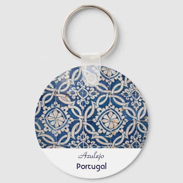 Vintage portuguese azulejo nyckelring (Framsida)