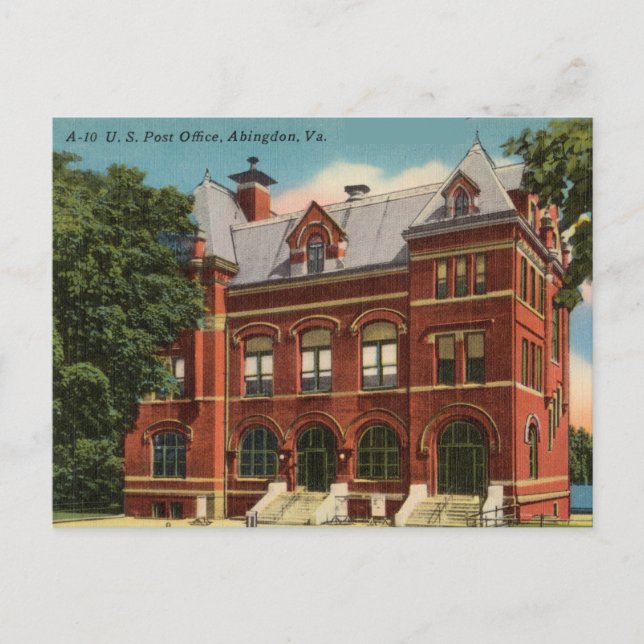 Vintage Post Office, Abingdon, Virginia Vykort (Framsida)