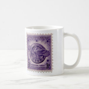 Vintage Postage Frimärke-kaffe Kopp