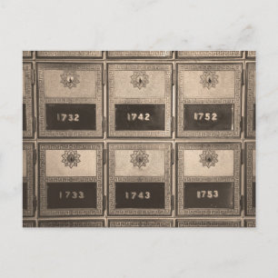 Vintage postboxar med nyckel-lås vykort