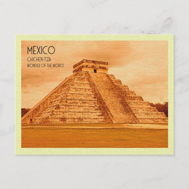Vintage Postcard Chichen Itza Mexico Vykort (Framsida)