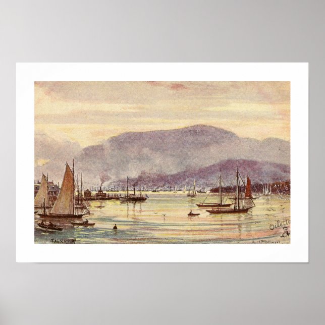 Vintage Postcard Hobart, Tasmania, Australien Poster (Framsidan)