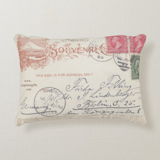 ****VINTAGE POSTCARD PILLOW*** PRYDNADSKUDDE (Framsidan)