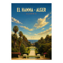 Vintage Poster Jardin d'Essais El Hamma - Alger