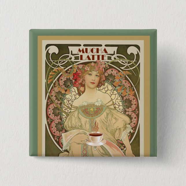 Vintage Poster kaffe Knapp (Framsida)