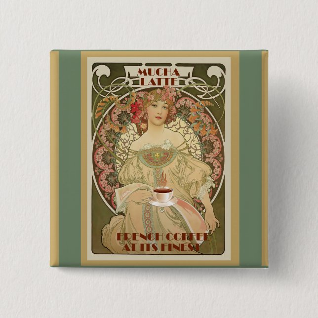 Vintage Poster kaffe Knapp (Framsida)