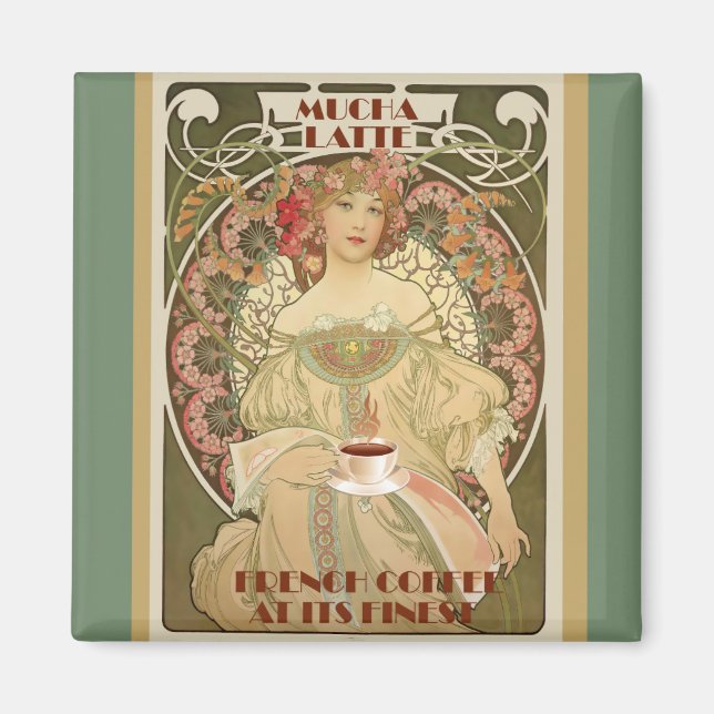 Vintage Poster kaffe Magnet (Framsidan)
