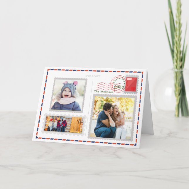 Vintage Postjulkort Lägg till foton Kort (Framsida)