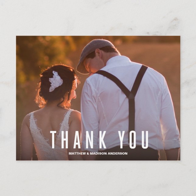 VINTAGE | POSTKORT bröllop TACK Vykort (Framsida)