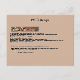 Vintage Postkort för potatispancake Recipe Vykort