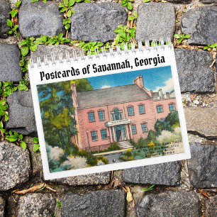 Vintage Postkort för Savannah Georgia Kalender