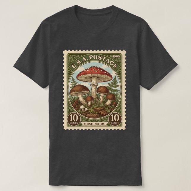 Vintage-poststämpel-svamp T Shirt (Design framsida)